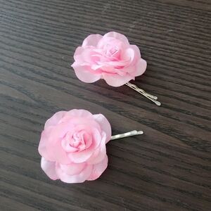 Pink Floral Hair Clips